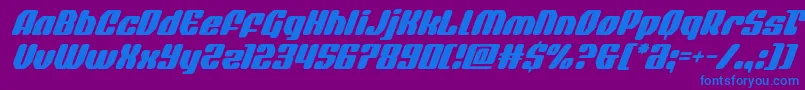 quasarpacersuperital Font – Blue Fonts on Purple Background