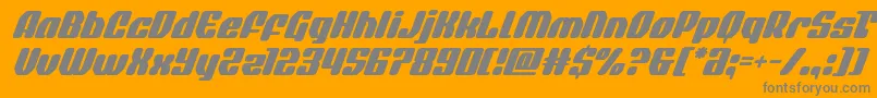 quasarpacersuperital Font – Gray Fonts on Orange Background