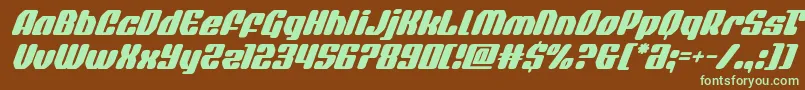 quasarpacersuperital Font – Green Fonts on Brown Background