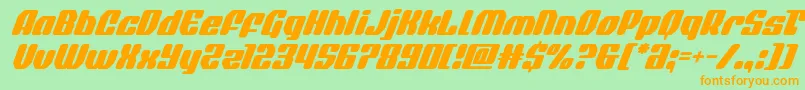 quasarpacersuperital Font – Orange Fonts on Green Background