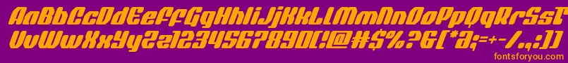 quasarpacersuperital Font – Orange Fonts on Purple Background