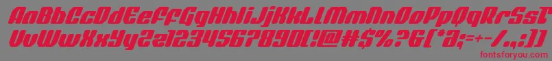 quasarpacersuperital Font – Red Fonts on Gray Background