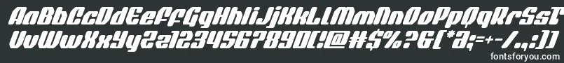 フォントquasarpacersuperital – 黒い背景に白い文字