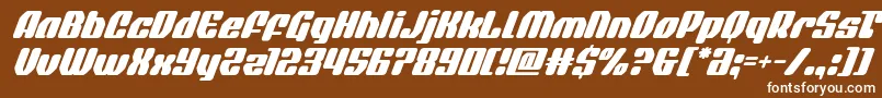 フォントquasarpacersuperital – 茶色の背景に白い文字