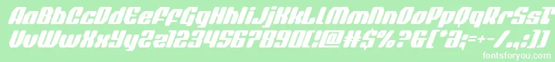 フォントquasarpacersuperital – 緑の背景に白い文字