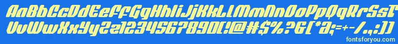 quasarpacersuperital Font – Yellow Fonts on Blue Background