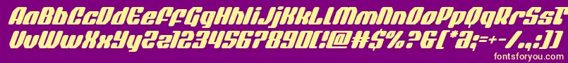 quasarpacersuperital Font – Yellow Fonts on Purple Background