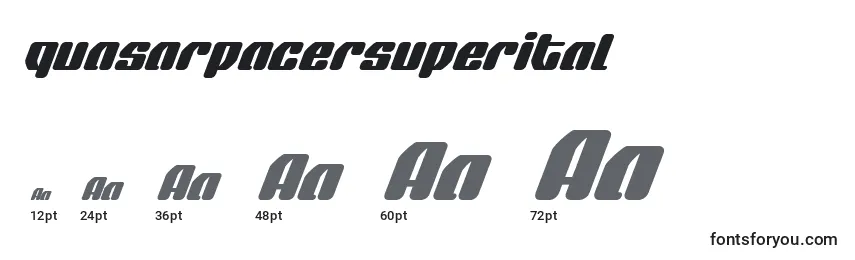 Größen der Schriftart Quasarpacersuperital