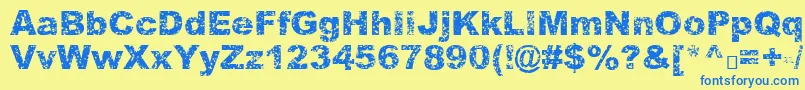 Quasart Font – Blue Fonts on Yellow Background