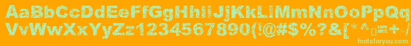 Quasart Font – Green Fonts on Orange Background