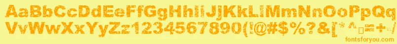 Quasart Font – Orange Fonts on Yellow Background