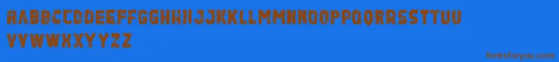 QuasharDemo-Schriftart – Braune Schriften auf blauem Hintergrund