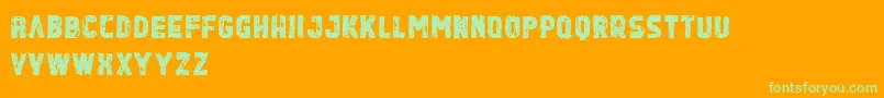 QuasharDemo-Schriftart – Grüne Schriften auf orangefarbenem Hintergrund