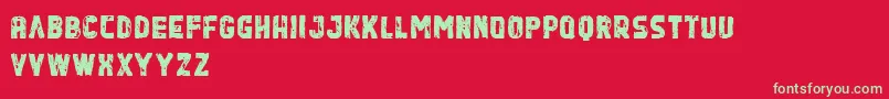 QuasharDemo Font – Green Fonts on Red Background