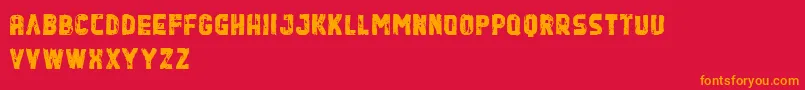 Fonte QuasharDemo – fontes laranjas em um fundo vermelho