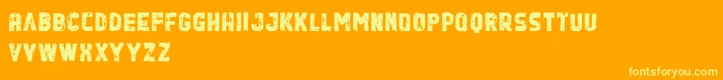 QuasharDemo-Schriftart – Gelbe Schriften auf orangefarbenem Hintergrund