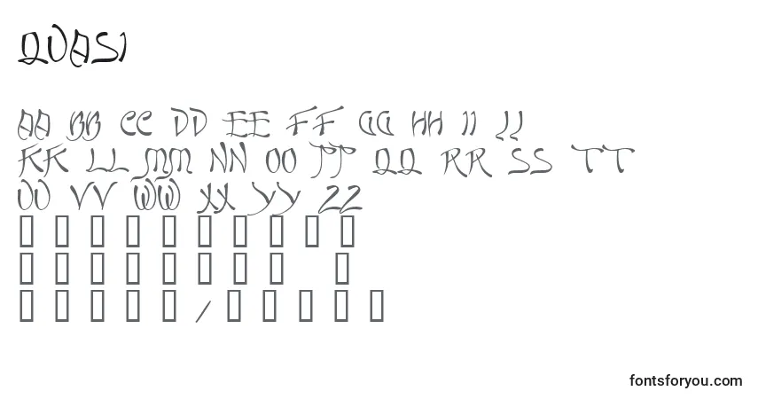 A fonte QUASI    (137716) – alfabeto, números, caracteres especiais