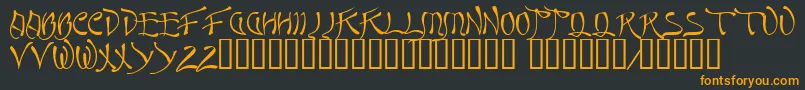 フォントQUASI    – 黒い背景にオレンジの文字