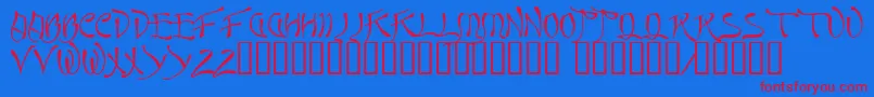 QUASI    Font – Red Fonts on Blue Background