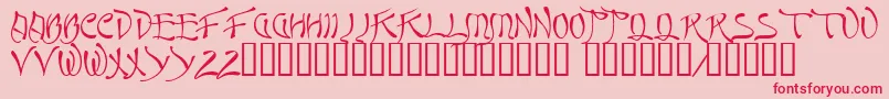 フォントQUASI    – ピンクの背景に赤い文字