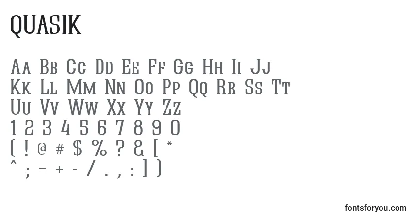Schriftart QUASIK   (137717) – Alphabet, Zahlen, spezielle Symbole