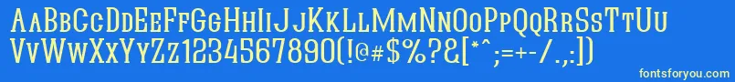 QUASIK  -Schriftart – Gelbe Schriften auf blauem Hintergrund