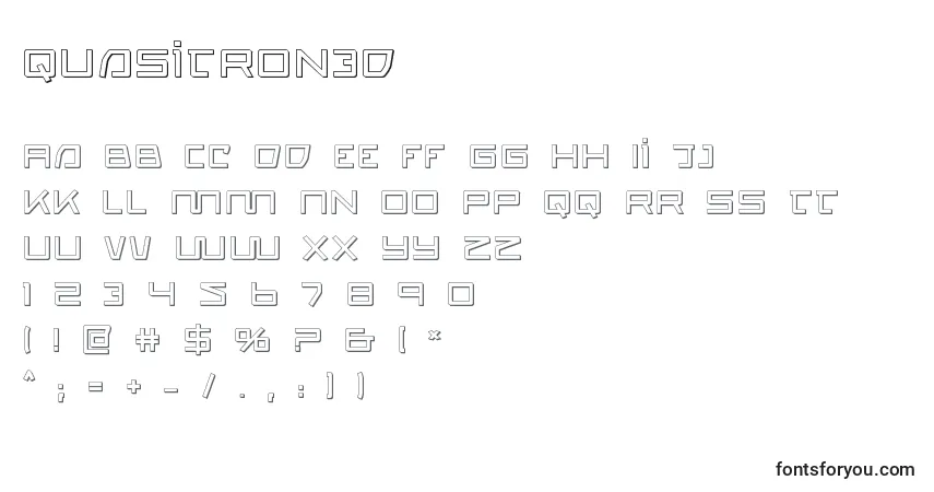 Schriftart Quasitron3d (137719) – Alphabet, Zahlen, spezielle Symbole
