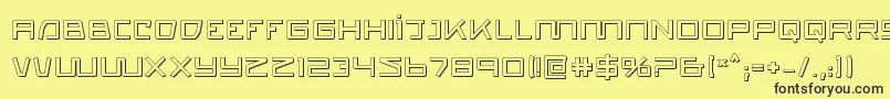 quasitron3d Font – Black Fonts on Yellow Background