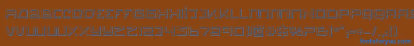 quasitron3d Font – Blue Fonts on Brown Background