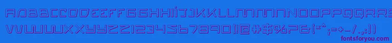 quasitron3d Font – Purple Fonts on Blue Background