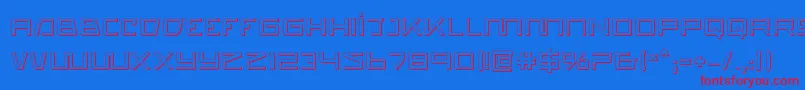 quasitron3d-Schriftart – Rote Schriften auf blauem Hintergrund