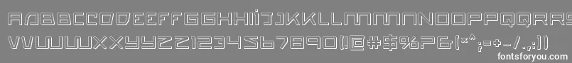 フォントquasitron3d – 灰色の背景に白い文字