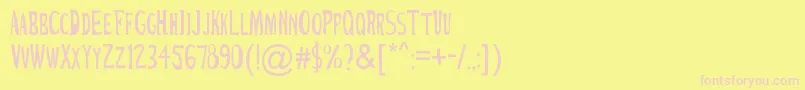 CirqueDuFreak-fontti – vaaleanpunaiset fontit keltaisella taustalla