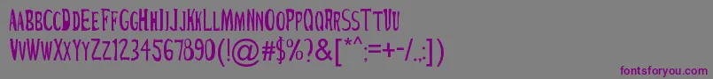 CirqueDuFreak-fontti – violetit fontit harmaalla taustalla