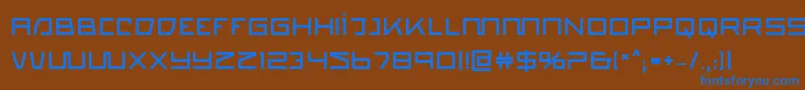 フォントquasitronb – 茶色の背景に青い文字