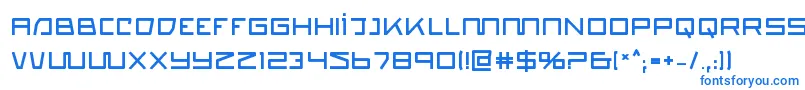 フォントquasitronb – 白い背景に青い文字