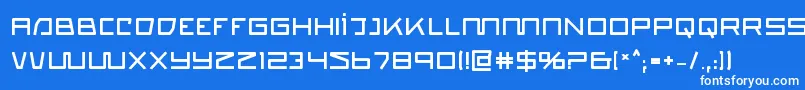 フォントquasitronb – 青い背景に白い文字