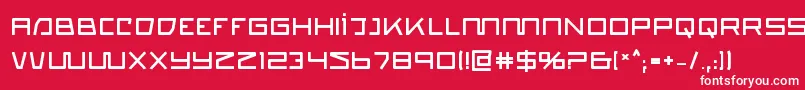 フォントquasitronb – 赤い背景に白い文字