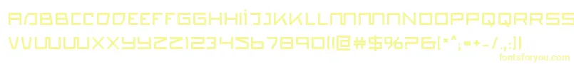 フォントquasitronb – 白い背景に黄色の文字