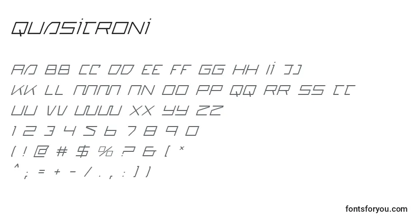 Schriftart Quasitroni (137723) – Alphabet, Zahlen, spezielle Symbole