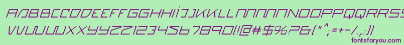 quasitroni-fontti – violetit fontit vihreällä taustalla