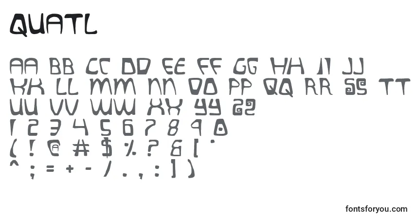 Schriftart Quatl (137724) – Alphabet, Zahlen, spezielle Symbole