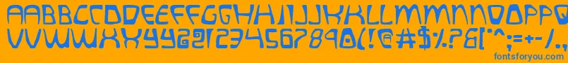 quatl Font – Blue Fonts on Orange Background