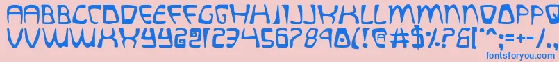 quatl Font – Blue Fonts on Pink Background