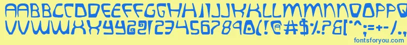 quatl Font – Blue Fonts on Yellow Background