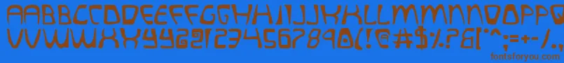 quatl Font – Brown Fonts on Blue Background