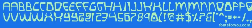 quatl Font – Green Fonts on Blue Background