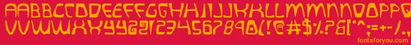 quatl-Schriftart – Orangefarbene Schriften auf rotem Hintergrund