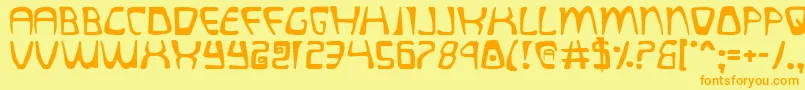 quatl Font – Orange Fonts on Yellow Background