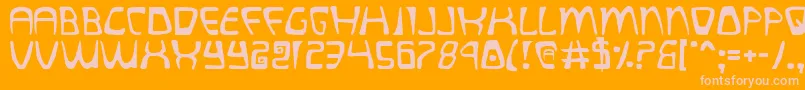 quatl Font – Pink Fonts on Orange Background